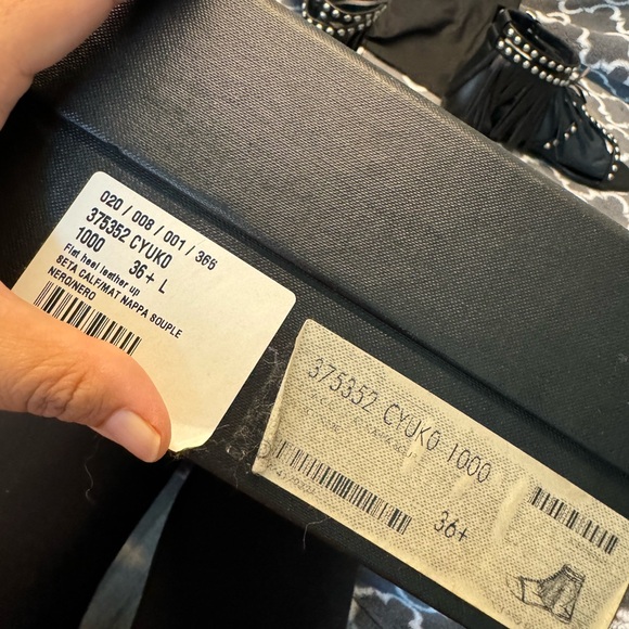 Yves Saint Laurent Sandal W size36.5/us6 Black Leather Studded Gladiator Fringe - Picture 7 of 9